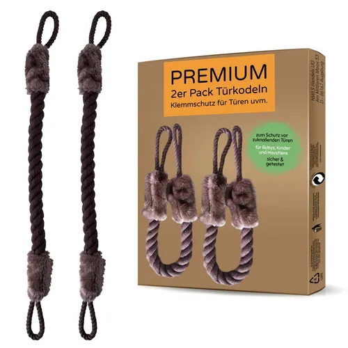 ® 2er Set Türkordel Klemmschutz für Türen Türstopper | zum Schutz vor zuknall...