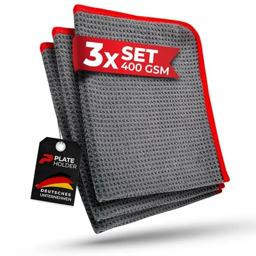 PLATEHOLDER® 3X Premium Waffel Mikrofasertücher von PLATE HOLDER