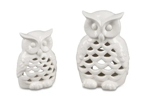 Formano Windlicht Eule 12 cm Weiß Glasiert Porzellan - 1 Stck. Lieferumfang