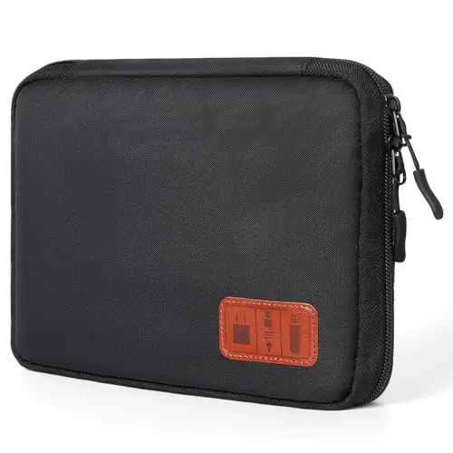 Cozary Kabeltasche Elektronischer Kabelorganisator, Universelle Kabelorganisationstasche mit 5 Stück Kabelbindern, Reisekabeltasche für Ladekabel, Mobile Stromversorgung, Ladegerät, Festplatten