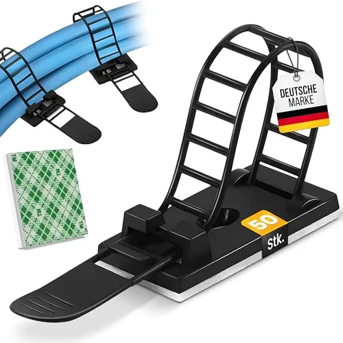Flexowire 50 Stk. Kabelclips Kabelklemmen in schwarz von Flexowire
