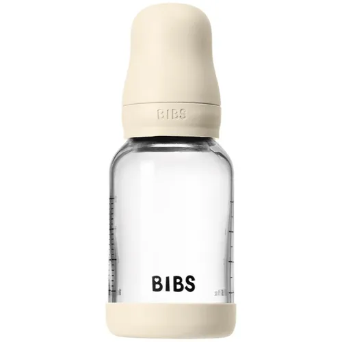 BIBS Baby Glass Bottle Round Latex Antikolikflasche Ivory 120 ml