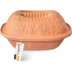 Römertopf KLASSIK Bräter für 2 Personen – 1,5 Liter Keramik Schmortopf mit Deckel