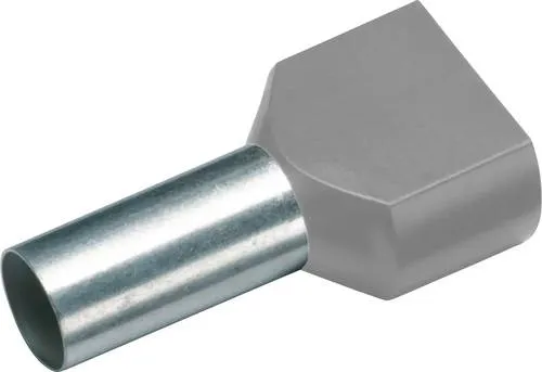 Cimco 187703 Zwillings-Aderendhülse 0.75mm² Teilisoliert Grau 100St.