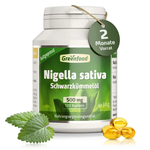 Schwarzkümmelöl, 500 mg, hochdosiert, 360 Softgelkapseln 