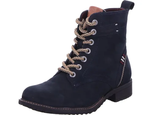 Tamaris Damen Stiefel blau 42 - Wanderschuhe mit weichem Touchit-Fußbett, das sich individuell anpasst. Robustes Design und praktischer Schnür- sowie Reißverschluss für optimalen Sitz. Ideal für Alltag und Freizeit im Herbst und Winter.