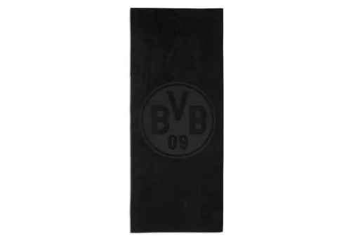 BVB Badetuch schwarz 70x180cm - Fußball-Fanartikel, stylisches Badetuch mit großem BVB-Logo, perfekt für Fans und das nächste Schwimmbad oder Strandbesuch.