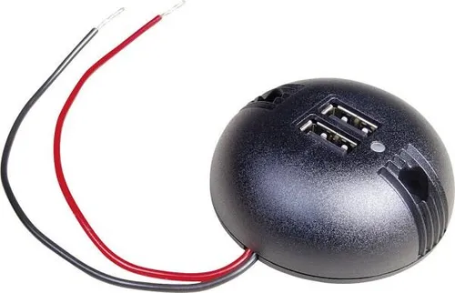 Pro Car Runde Aufbaudose mit Doppel USB-A, 12/24V, mit LED