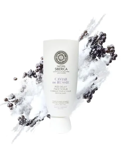 Natura Siberica Copenhagen Age‑Delay Face Scrub Caviar De Russie 100 ml – Anti‑Aging Gesichtspeeling mit schwarzem Kaviar & AHA‑Säuren | Hauterneuerung, glatte, strahlende Haut & mehr Elastizität