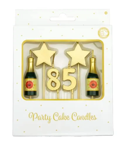 PD-Party - Geburtstagskerzen für Kuchen & Torten - Geburtstagsdeko - Goldene Kuchenkerzen für Geburtstagsfeiern von Kindern & Erwachsenen - Zahlenkerzen - Nummer Kerze - Größe 3 x 9 x 1 cm - 85 Jahre