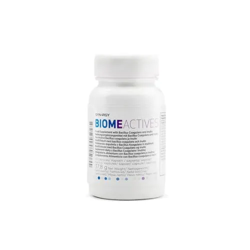 Synergy Worldwide Biome Actives 90 Kapseln | Präbiotische und probiotische Kapseln mit Bacillus coagulans und Inulin | Gleichgewicht des Darmmikrobioms und Gesundheit des Immunsystems | 37,8g