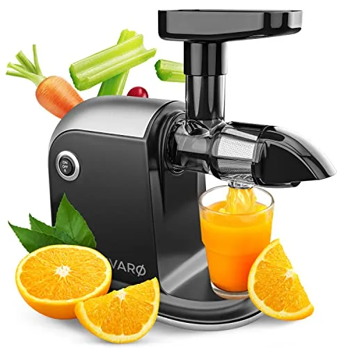 Divaro Slow Juicer - Entsafter für Obst und Gemüse - Einzelschnecken-Entsafter mit 150 W, vitaminschonend und bis zu 98% Saftauspressung. Inklusive Reinigungsbürste für einfache Reinigung und BPA-frei.