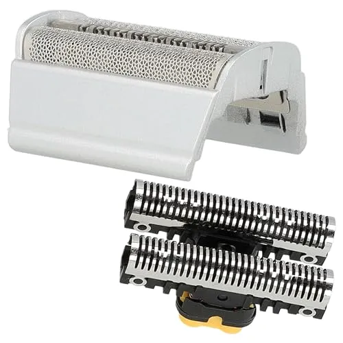 vhbw 1x Klingenblock, 1x Doppelscherfolie mit Rahmen kompatibel mit Braun Flex Integral 5010, 5015 Rasierer