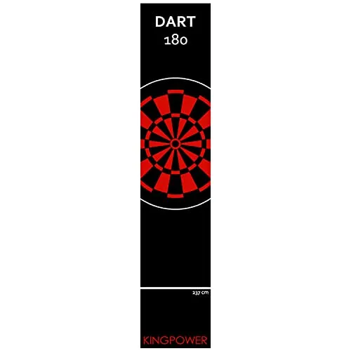 Kingpower Dartteppich mit Abwurflinie, Dart Zubehör mit Motiv, Dartmatte mit Oche, pflegeleichter Teppich rutschfest, Auswahl:Design 22-290 x 60 cm