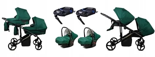 BabyLux® Kinderwagen Set 4 in 1 für Zwillinge von Babylux