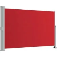 vidaXL Ausziehbare Seitenmarkise 160x300 cm Rot - Sichtschutz für Terrasse oder Balkon, UV- und reißfestes Polyester, schützt vor Wind und Sonne, mit einfacher Montage und automatischer Rückrollfunktion.