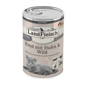 Landfleisch Cat Kitten Pastete Rind, Huhn & Wild 400 g - Sie erhalten 6 Packung/en; Packungsinhalt 400 g