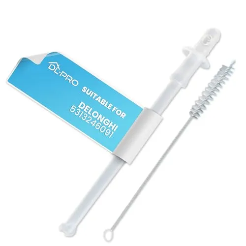 DL-pro Milchsaugrohr transparent für Delonghi 5313246091 + Bürste 17cm für ECAM656.55 ECAM656.75 PrimaDonna Elite Kaffeemaschine Kaffeeautomat Kaffeevollautomat