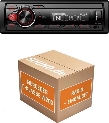 Pioneer MVH330DAB Autoradio Einbaupaket für Mercedes C-Klasse W203