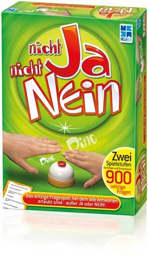 Vedes 678450 Mega Bleu Nicht Ja, nicht Nein - Gesellschaftsspiel mit über 900 Fragen aus Sport, TV, Musik und mehr. Geeignet für 2-26 Spieler und zwei Schwierigkeitsstufen - ideal für die ganze Familie ab 7 Jahren.