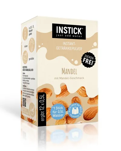 INSTICK Getränkepulver Mandel 12-er Packung (für 12 x 0,5 L)