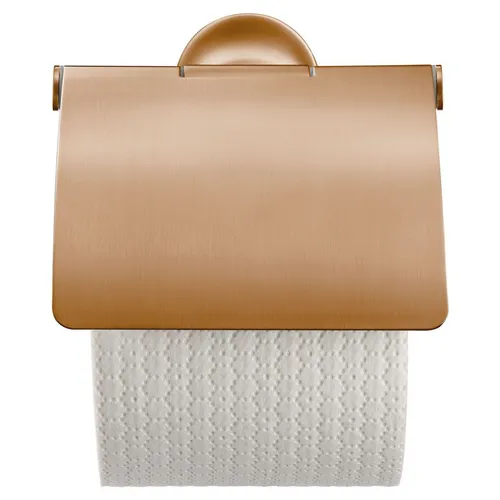 Duravit Starck T Papierrollenhalter mit Deckel in bronze gebürstet - Eleganter Toilettenpapierhalter aus hochwertigem Messing, ideal für stilvolle Badezimmergestaltung.