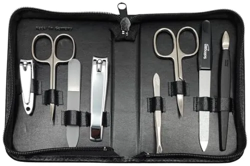 8-teiliges Maniküre-Set mit Echtleder Etui – Solingen Instrumente