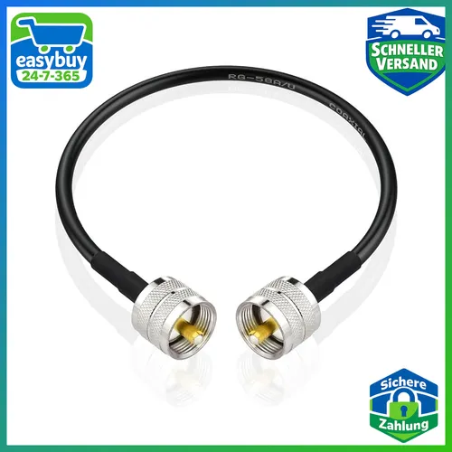 CB Funk RG58 Kabel 30 cm PL259 UHF Stecker Verlängerungskabel für Amateurfunk