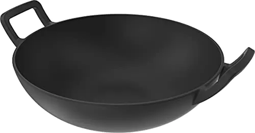 Nexgrill Gusseisen Wok 30 cm - Pfannen - Hochwertiger gusseiserner Wok mit optimaler Wärmeverteilung für köstliche Grillgerichte, perfekt für das ProTouch Grillrostsystem von Nexgrill.