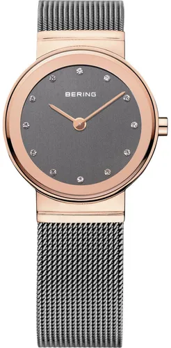 Bering Quarzuhr 10126-369 - Elegante Armbanduhr mit roségoldenem Edelstahlgehäuse und funkelndem Zifferblatt, 5 ATM wasserdicht und ideal für stilbewusste Frauen.