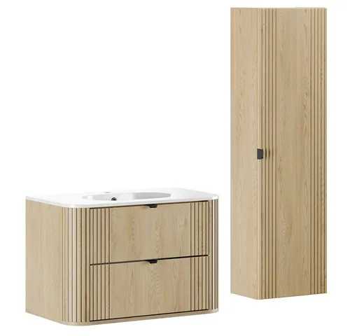 Lomadox Badmöbel-Set OLIVA-56, 2-teiliges Spar-Set
