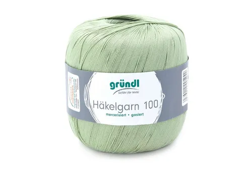 Gründl Häkelgarn 100, Baumwolle dünn zum Häkeln Handarbeiten DIY, 100g Häkelwolle, 566,00 m (Baumwollgarn, Filethäkelgarn), 60° waschbar