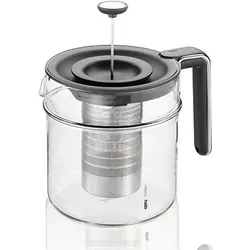 Gefu Teekanne – Stilvolles Design aus Metall, Kunststoff und Glas - Teekocher mit elegantem Design, ideal für Teeliebhaber. Mit einer praktischen Größe von 15x15.8x21 cm.