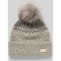Barts Woodstar Beanie heather grey (02) - Damen Mütze aus 35% Alpakawolle, extrem weich und hypoallergen. Ideal für kalte Tage, mit traditionellem norwegischem Design und modischem Kunstpelz-Pom.