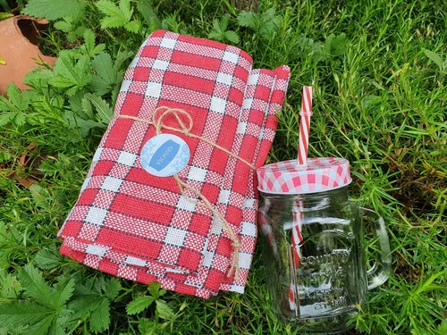 Stoffservietten Rot kariert Landhaus 3 er Set 45x45 cm