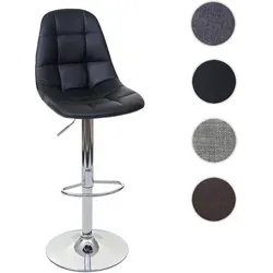 Barhocker HWC-A67 - Moderner Tresenhocker in Schwarz - Barmöbel mit 360° Drehbarkeit, höhenverstellbar und bequemer Polsterung aus hochwertigem Kunstleder für höchsten Komfort.