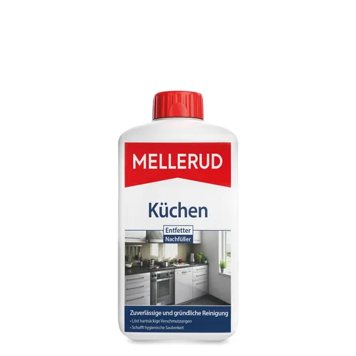 Mellerud Küchen Entfetter 1,0 L Nachfüllflasche - Reinigungsmittel für effektive Fettentfernung in der Küche, sorgt für strahlende Sauberkeit und einfache Anwendung.
