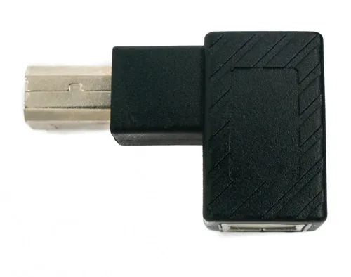 USB 2.0 Adapter Typ B Stecker zu Buchse Winkel Kabel in Schwarz