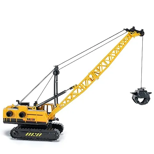 Oramics Spielzeug-Kran Raupenkran - Spielzeug-Kran für kreative Bauleiter, mit vielen beweglichen Teilen, ideal für drinnen und draußen – fördert Motorik und Fantasie ohne Batterien.