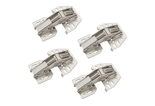 SO-TECH® Möbelbeschlag Aufschraubscharnier 90° mit Montageanschlag (4 St), Möbelscharnier (Stahl, vernickelt, verstellbar)