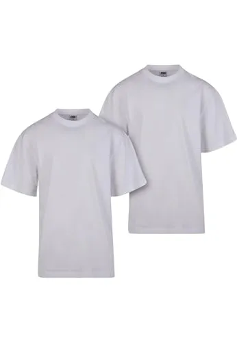 Urban Classics Herren T-Shirt Tall Tee 2-Pack, 2er Pack T-Shirt für Männer, Baumwolle, Gerippter Rundhals, erhältlich in vielen Farben, Größen S-6XL