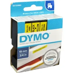 Dymo Label Band D1 45808 (S0720880) schwarz auf gelb 19mm x 7m