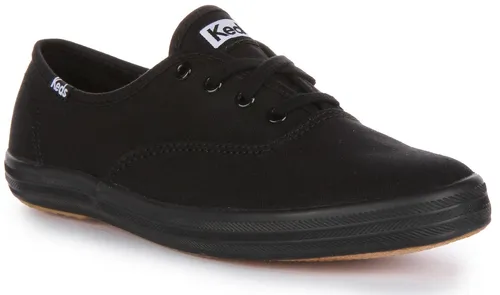 Keds Champion Low Top Schnürschuh Aus Canvas Weiß Damen UK 2-9