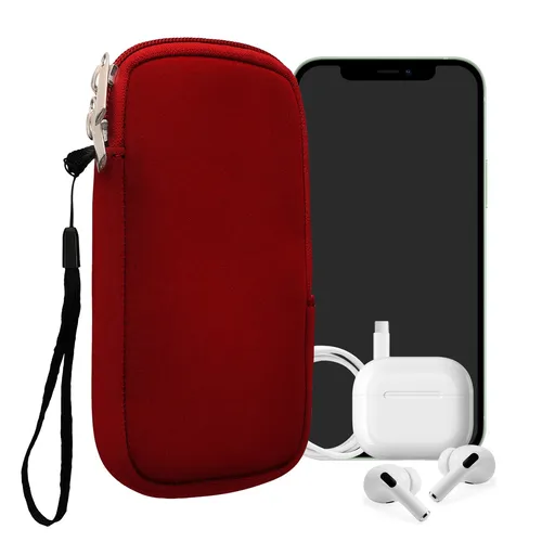 Handytasche Neopren Sleeve Smartphone M in rot von kwmobile