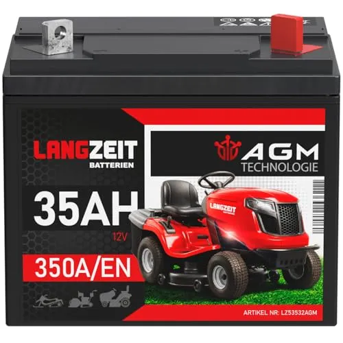 LANGZEIT 12V 35Ah AGM Rasentraktor Batterie