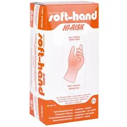 DocMed Latexhandschuhe Soft-Hand Hi-Risk - Latex - puderfrei (Unsterile Latexhandschuhe, 50-St., Medizinische Schutz) Puderfrei und Robuste Latexhandschuhe blau XL - extra groß