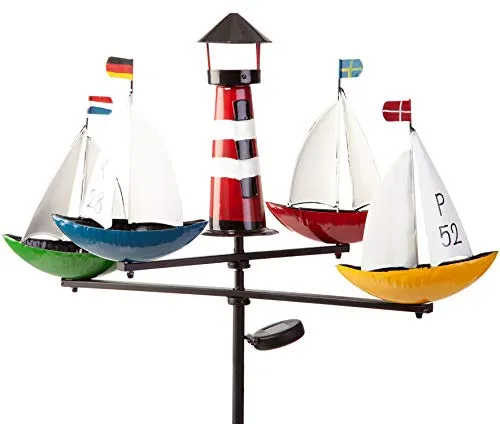 Schiffskarussell Regatta mit LED Leuchtturm und WINDRAD