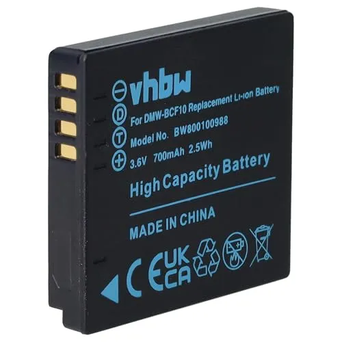 vhbw 1x Akku kompatibel mit Panasonic Lumix DMC-FS10, DMC-FS6, DMC-FS25, DMC-FS42, DMC-FS12, DMC-FS15 Kamera (700 mAh, 3,6 V, Li-Ion)