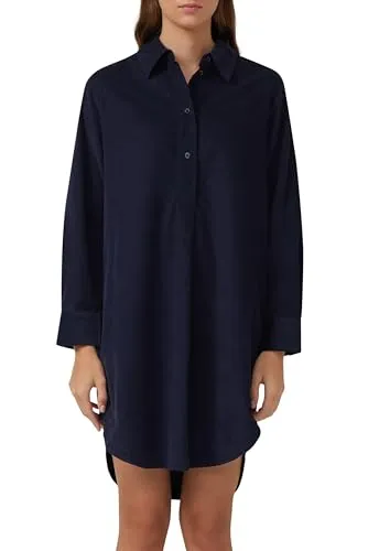 s.Oliver Feincord-Kleid im Relaxed Fit mit Taschen in blau von s.Oliver