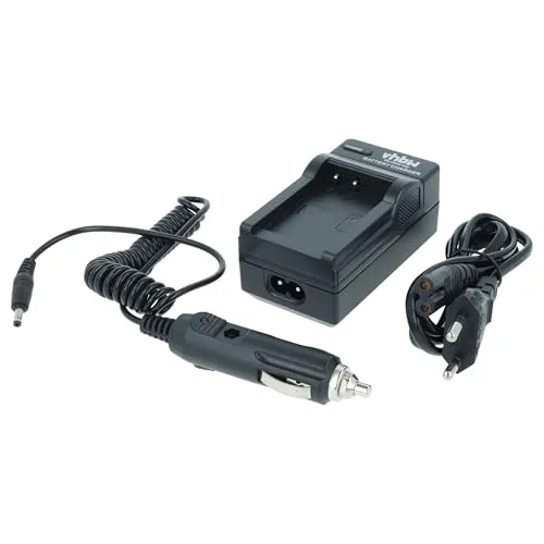 vhbw Ladegerät kompatibel mit Canon EOS 750D, 8000D, 200D, 250D, 760D, 77D Kamera Camcorder/Akku - Ladeschale, Kfz-Adapter, Ladeanzeige, 4,35 V